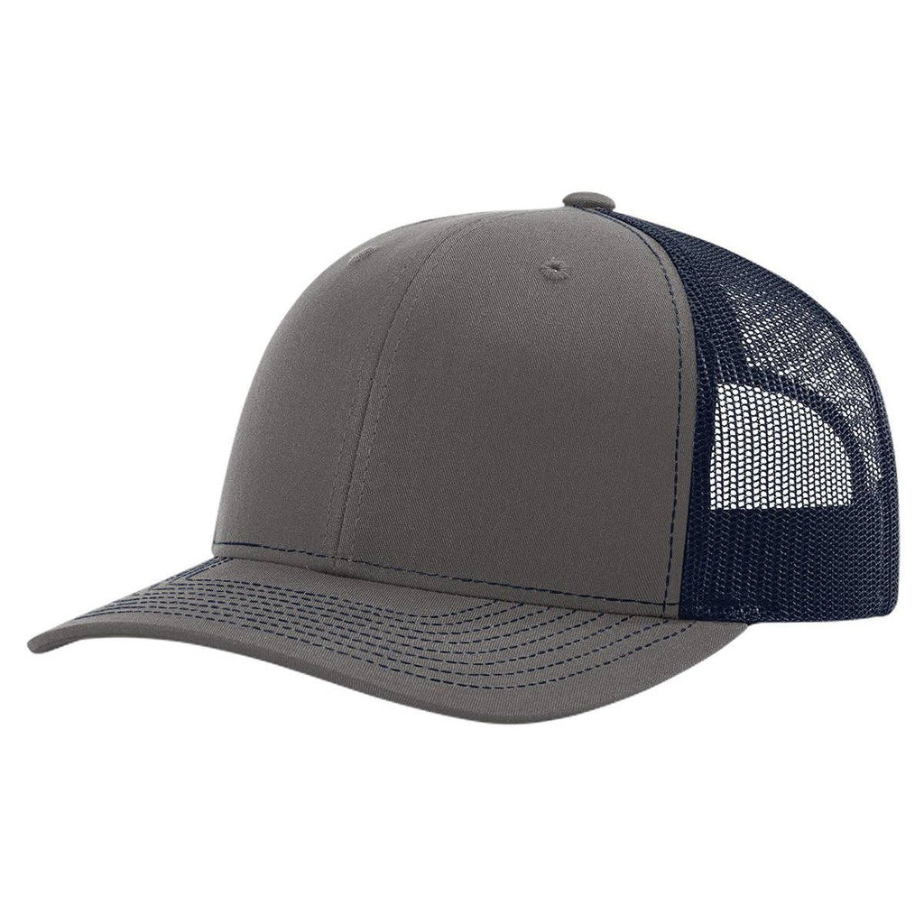 Richardson 112 Classic Premium Trucker Hat, Snapback Cap: Black/White