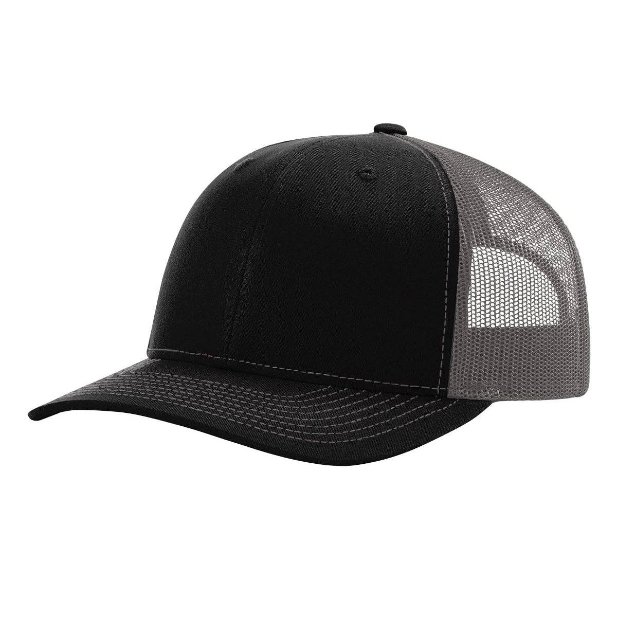 Richardson 112 Classic Premium Trucker Hat, Snapback Cap: Black