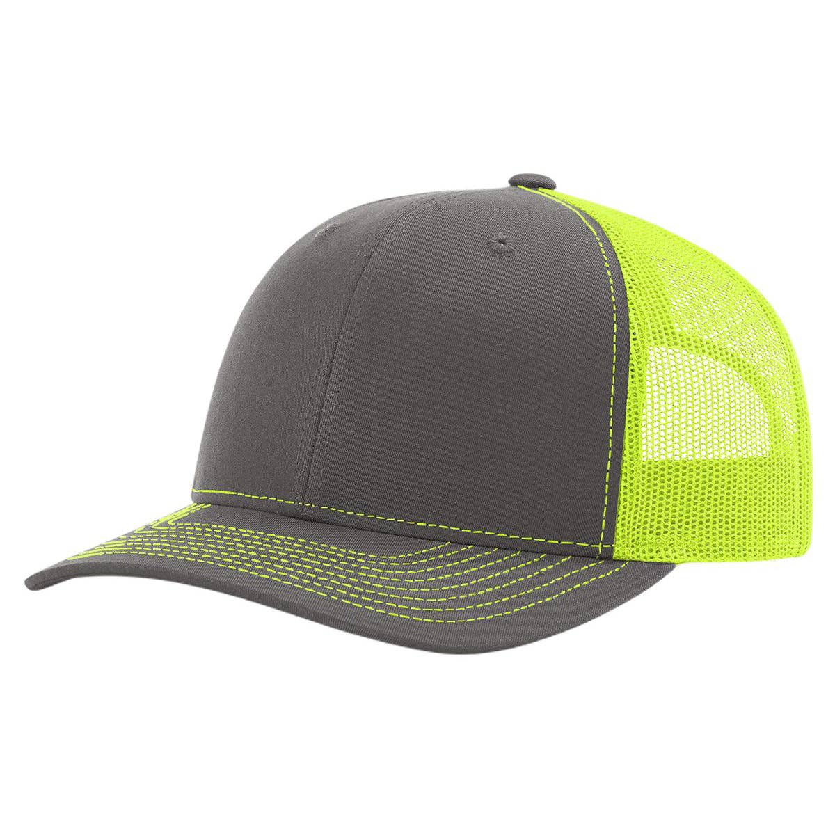 Richardson 112 Classic Premium Trucker Hat, Snapback Cap: Black/White