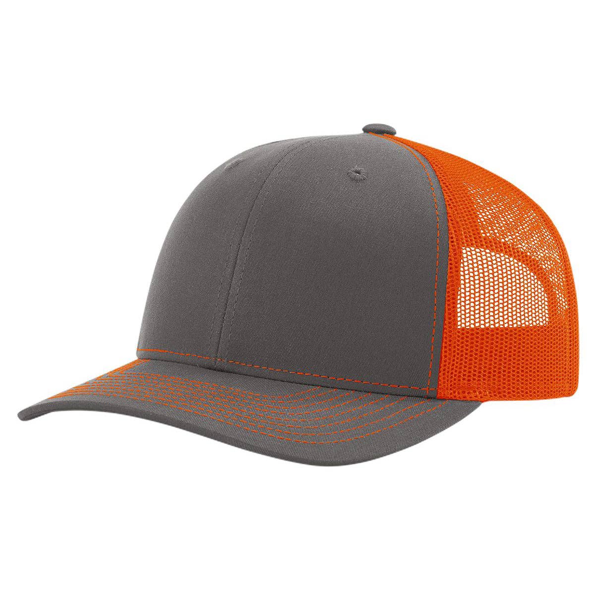Richardson 112 Classic Premium Trucker Hat, Snapback Cap: Black/White