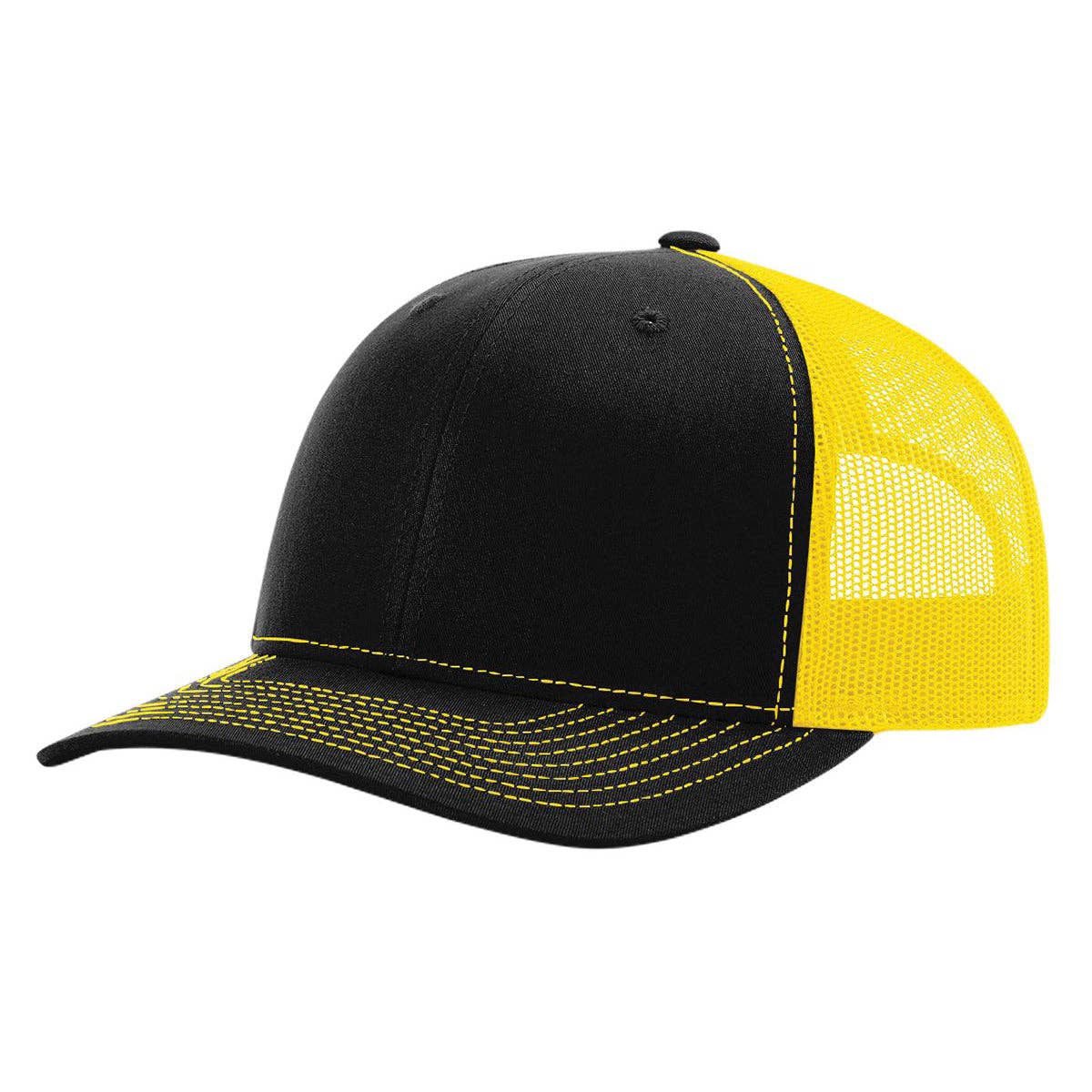 Richardson 112 Classic Premium Trucker Hat, Snapback Cap: Black