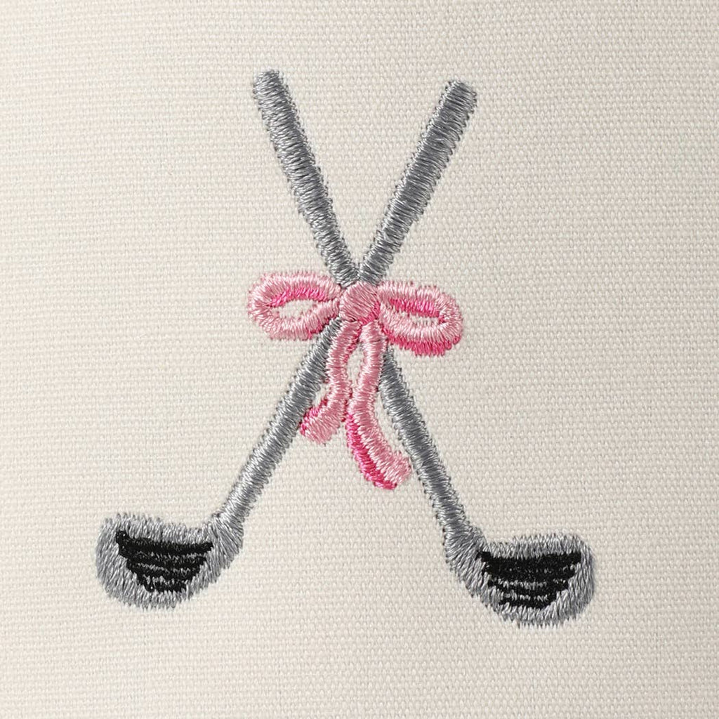 Golf Clubs with Ribbon Embroidered Trucker Hat: Green / ONE SIZE