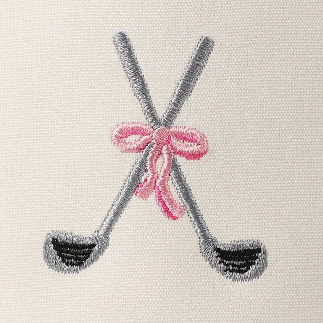 Golf Clubs with Ribbon Embroidered Trucker Hat: Green / ONE SIZE