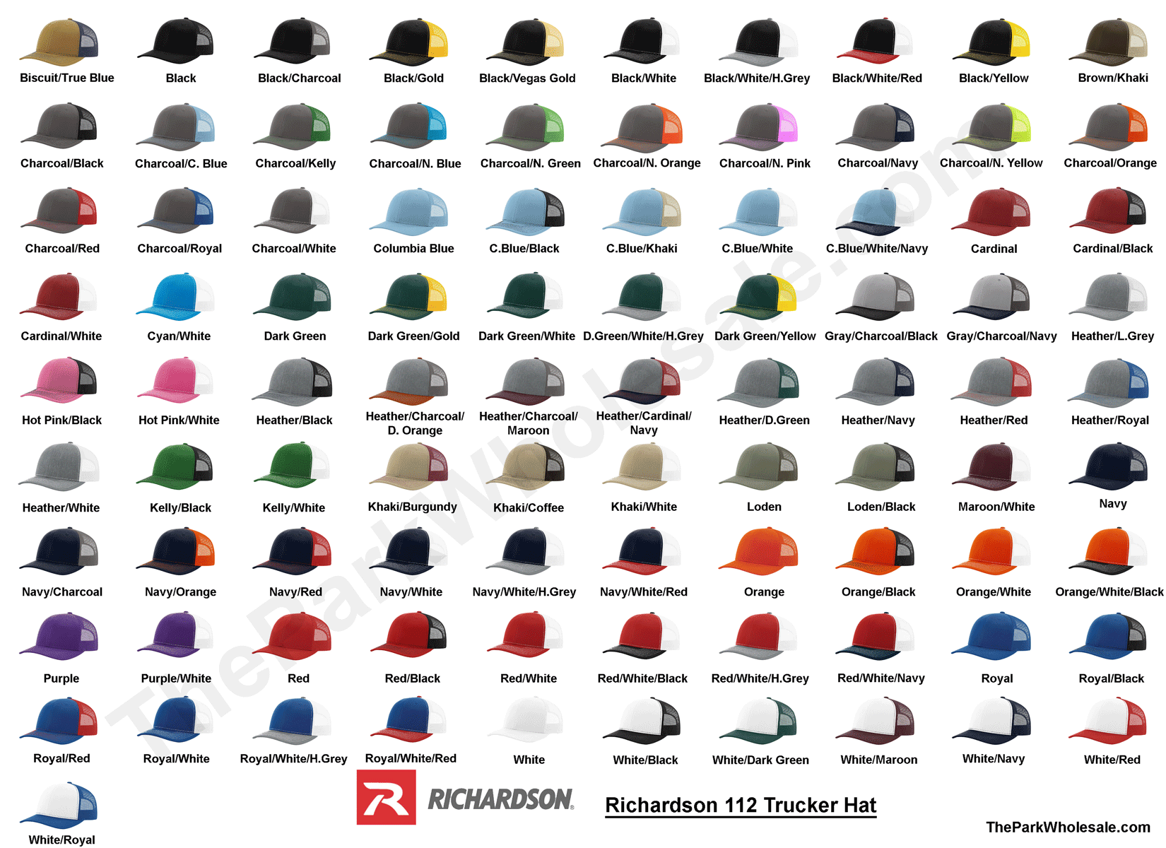 Richardson 112 Classic Premium Trucker Hat, Snapback Cap: Black