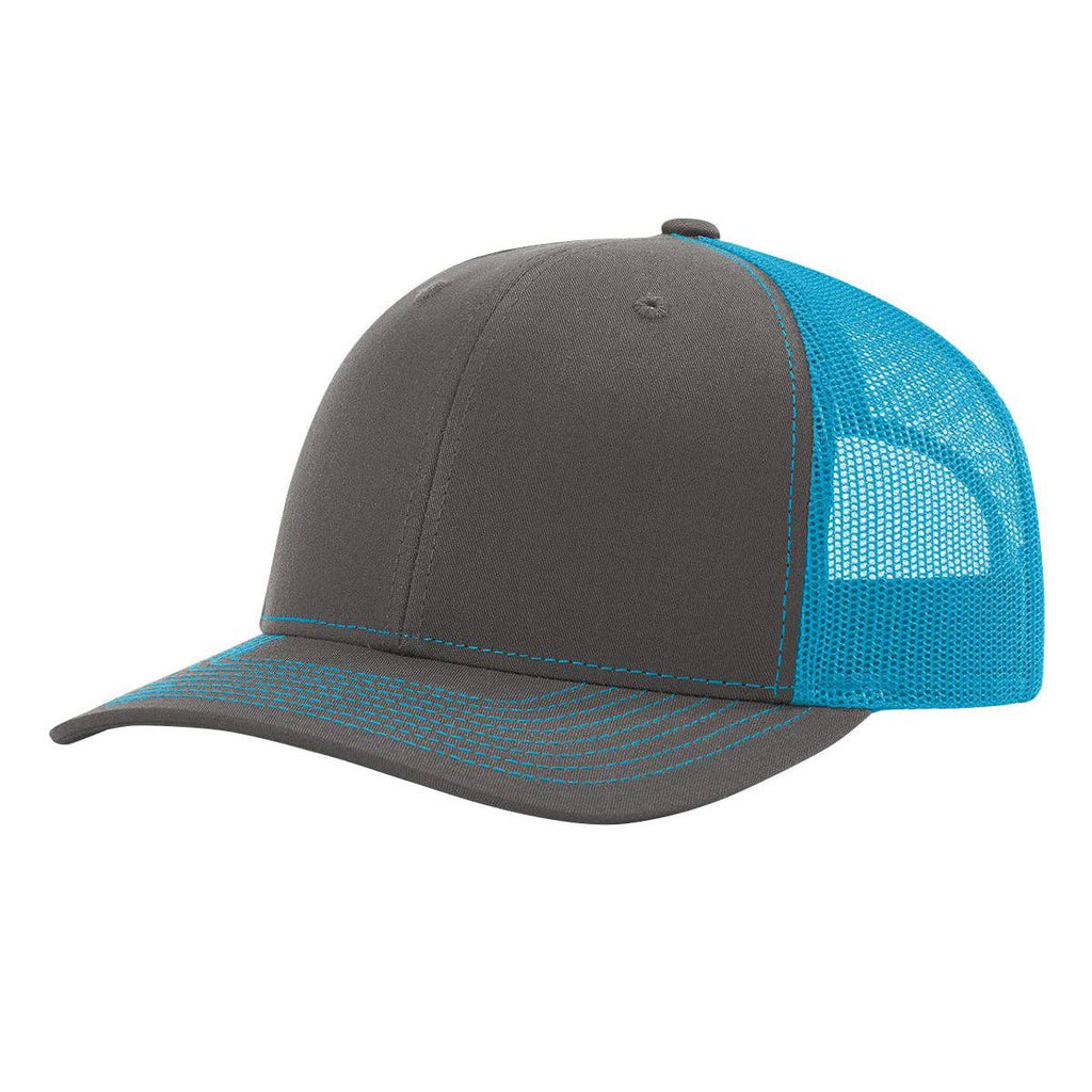 Richardson 112 Classic Premium Trucker Hat, Snapback Cap: Black/White
