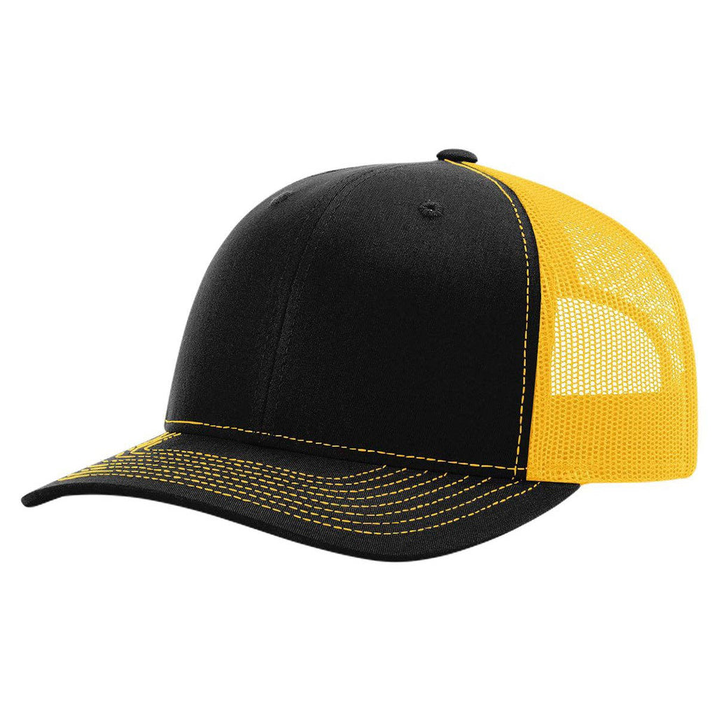 Richardson 112 Classic Premium Trucker Hat, Snapback Cap: Black