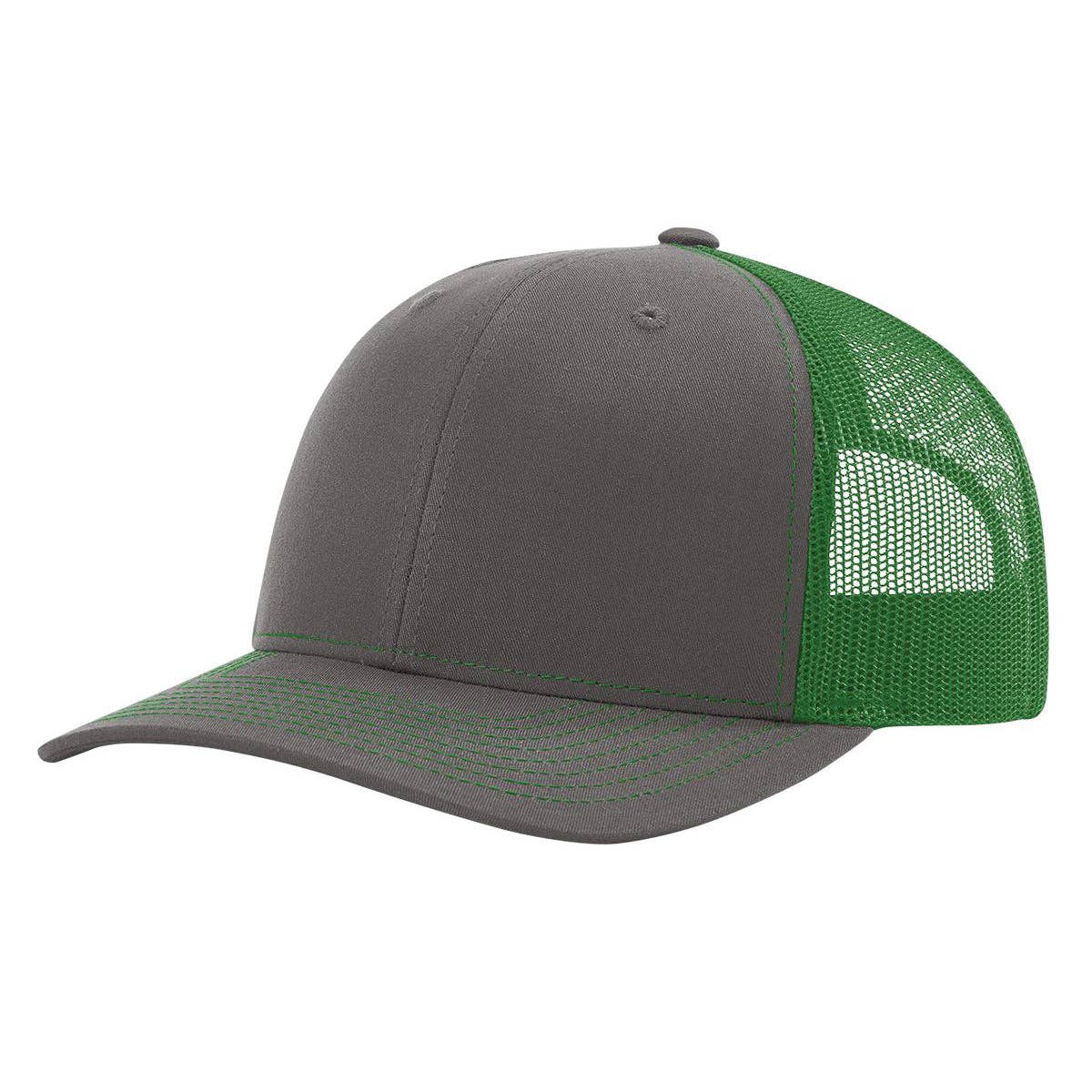 Richardson 112 Classic Premium Trucker Hat, Snapback Cap: Black/White