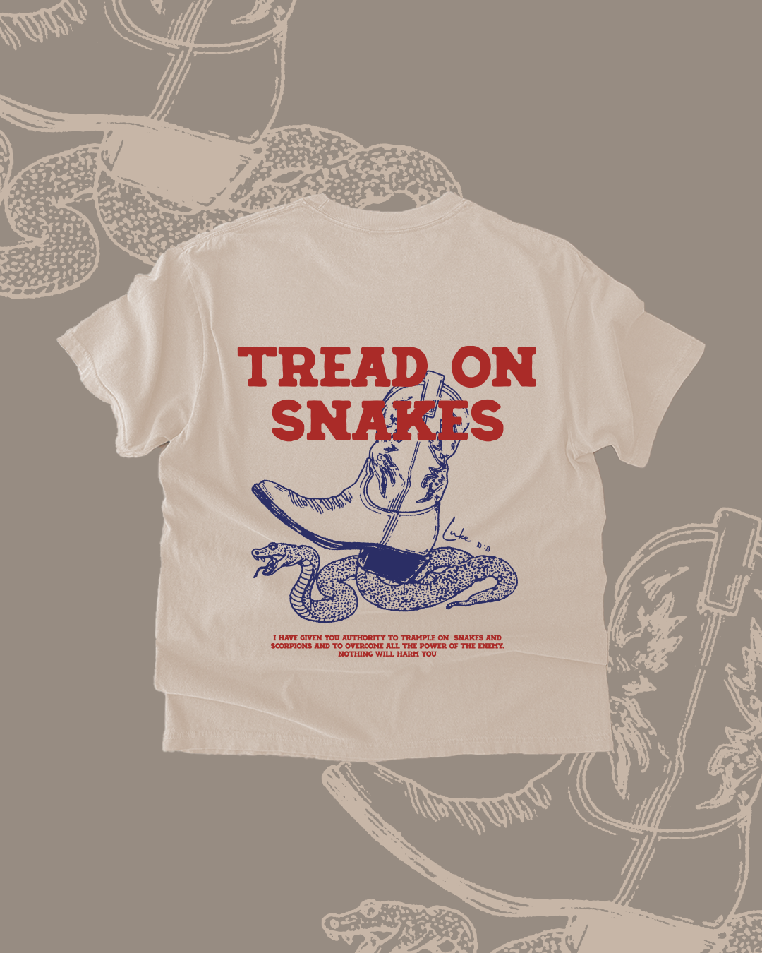 "Tread On Snakes" Comfort Colors Tee || Ivory: M