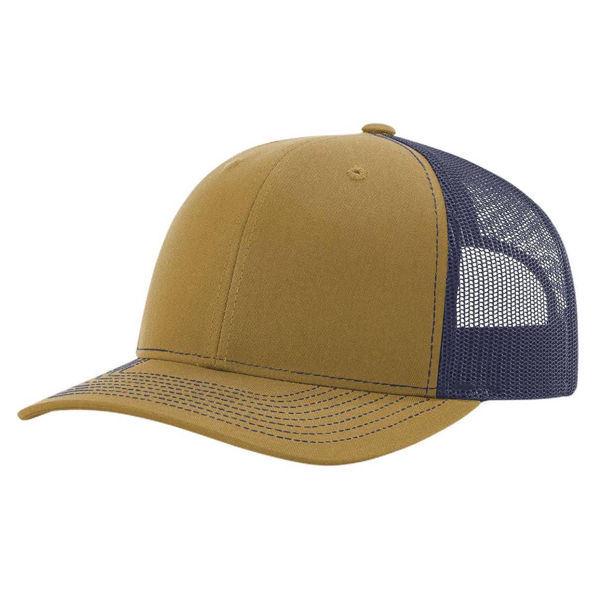 Richardson 112 Classic Premium Trucker Hat, Snapback Cap: Black/White