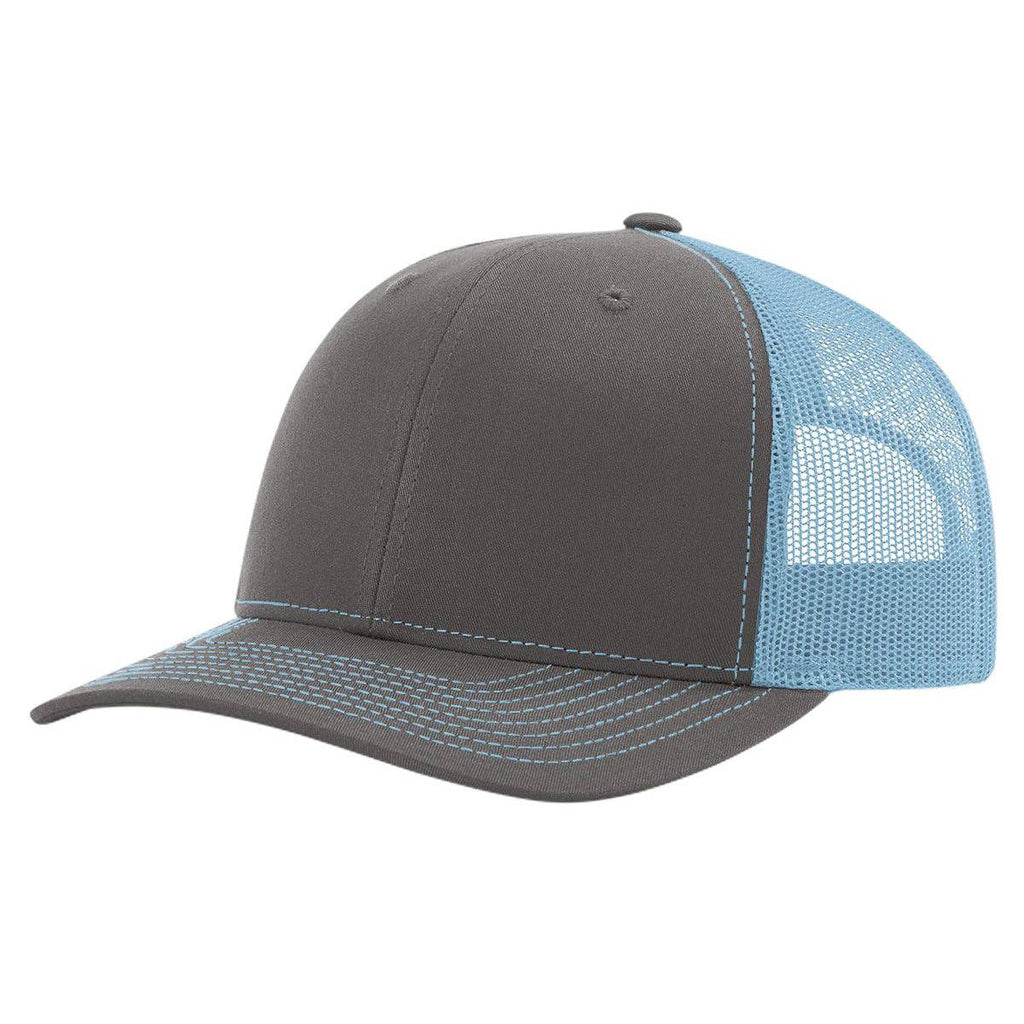 Richardson 112 Classic Premium Trucker Hat, Snapback Cap: Black/White