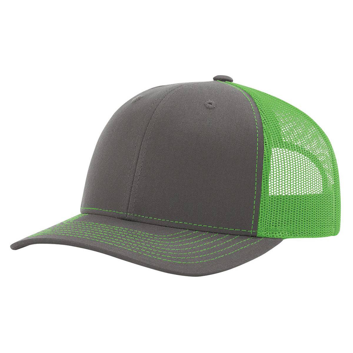 Richardson 112 Classic Premium Trucker Hat, Snapback Cap: Black/White